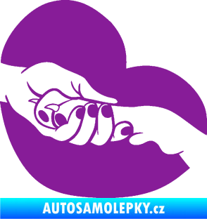 Samolepka Pes 129 pravá packa v ruce fialová