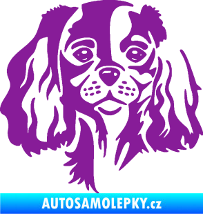 Samolepka Pes 132 levá Cavalier king Charles spaniel fialová