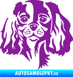 Samolepka Pes 132 pravá Cavalier king Charles spaniel fialová