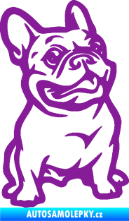 Samolepka Pes 139 pravá francouzský buldoček fialová