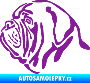 Samolepka Pes 163 levá bordeauxská doga fialová