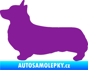 Samolepka Pes 164 levá Welsh Corgi Pembroke fialová