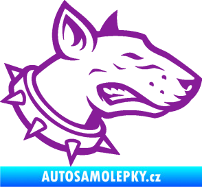 Samolepka Pes 167 pravá pitbull fialová