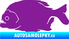 Samolepka Piraňa 001 levá dravá ryba fialová