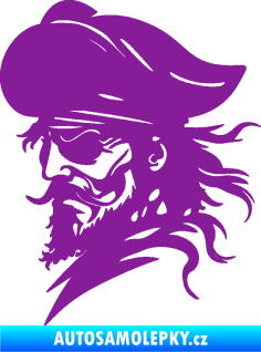 Samolepka Pirát 001 levá s páskou přes oko fialová
