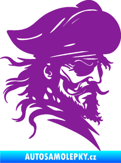 Samolepka Pirát 001 pravá s páskou přes oko fialová
