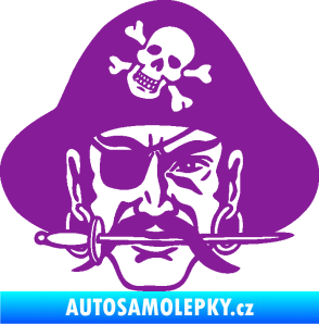 Samolepka Pirát 002 pravá fialová