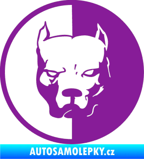 Samolepka Pitbull 001 kruh pravá fialová