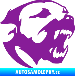Samolepka Pitbull hlava 001 pravá fialová