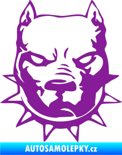 Samolepka Pitbull hlava 002 levá fialová