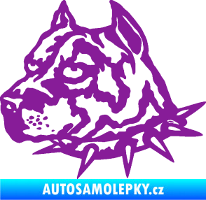 Samolepka Pitbull hlava 006 levá fialová