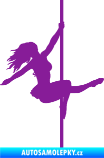 Samolepka Pole dance 001 pravá tanec na tyči fialová