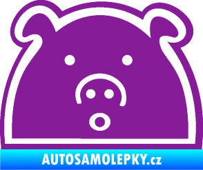 Samolepka Prasátko JDM styl fialová