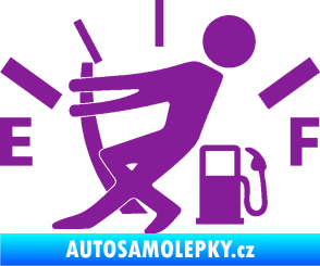 Samolepka Prázdná nádrž 001 palivoměr, varianta s mužem fialová
