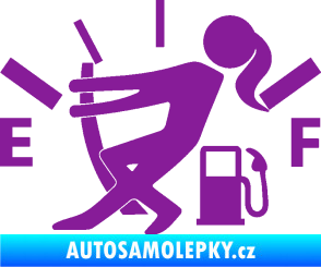 Samolepka Prázdná nádrž 002 palivoměr, varianta s ženou fialová