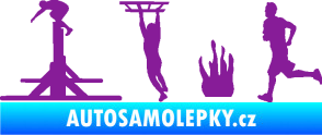 Samolepka Překážkové závody 001 levá OCR fialová