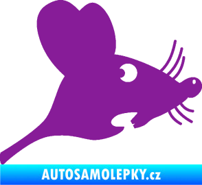 Samolepka Překvapená myš pravá fialová