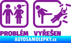 Samolepka Problém? Vyřešen 001 fialová