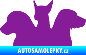 Samolepka Psi 001 levá skupinka fialová