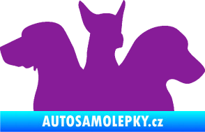 Samolepka Psi 001 pravá skupinka fialová
