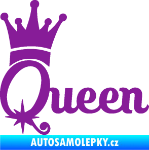 Samolepka Queen 002 s korunkou fialová