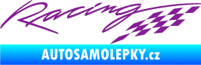 Samolepka Racing sachovnice fialová