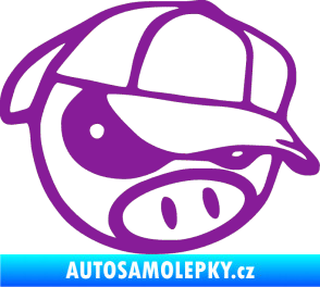 Samolepka Rally pig 003 pravá fialová