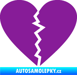 Samolepka Rozbité srdce 001  fialová