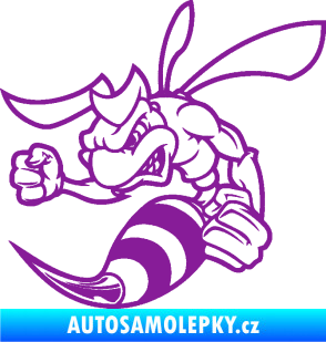 Samolepka Rozzuřená vosa 003 levá fialová