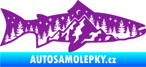 Samolepka Ryba 021 pravá noční rybaření fialová