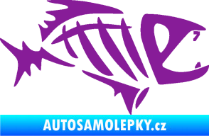 Samolepka Ryba kostra  007 pravá fialová
