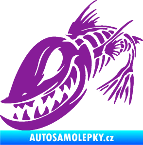 Samolepka Ryba kostra 001 levá fialová