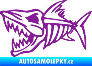 Samolepka Ryba kostra 002 levá fialová