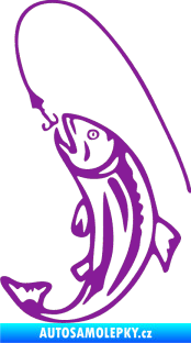 Samolepka Ryba s návnadou 003 levá fialová