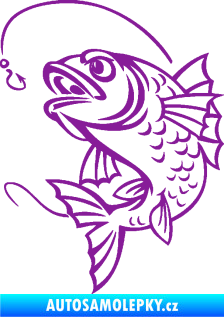 Samolepka Ryba s návnadou 005 levá fialová