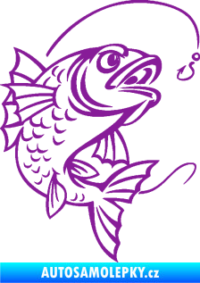 Samolepka Ryba s návnadou 005 pravá fialová
