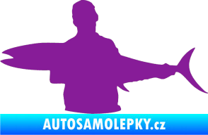 Samolepka Rybář 006 levá fialová