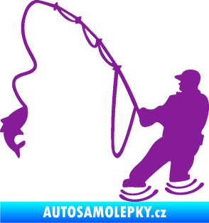 Samolepka Rybář 018 levá fialová