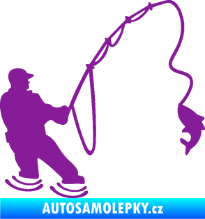 Samolepka Rybář 018 pravá fialová