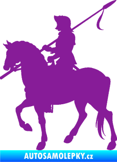 Samolepka Rytíř na koni levá fialová