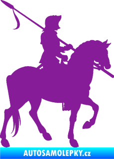 Samolepka Rytíř na koni pravá fialová