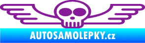 Samolepka Samolepka na zadní sklo 001 lebka s křídly fialová