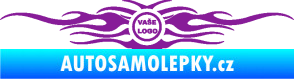 Samolepka Samolepka na zadní sklo plameny se znakem fialová