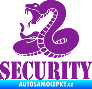Samolepka Security hlídáno - levá had fialová