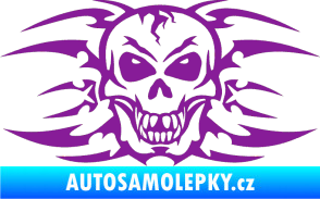 Samolepka Skeleton - lebka fialová