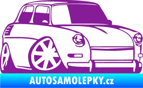Samolepka Škoda 1000 karikatura pravá fialová