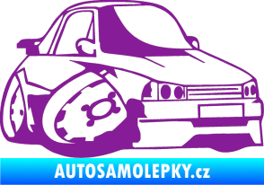Samolepka Škoda 120 karikatura pravá fialová