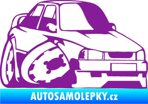 Samolepka Škoda 130 karikatura pravá fialová