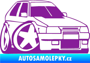 Samolepka Škoda Favorit karikatura pravá fialová