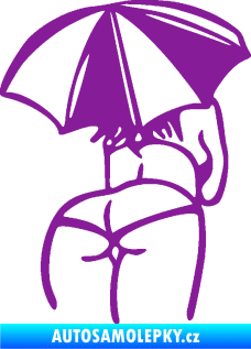 Samolepka Slečna s deštníkem pravá fialová